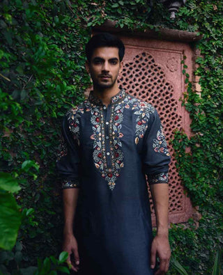 Asirgarh slate gray kurta and salwar