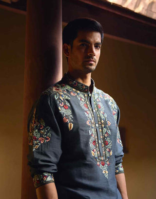 Asirgarh slate gray kurta and salwar