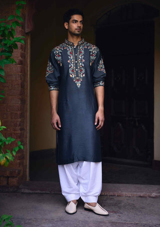 Asirgarh slate gray kurta and salwar