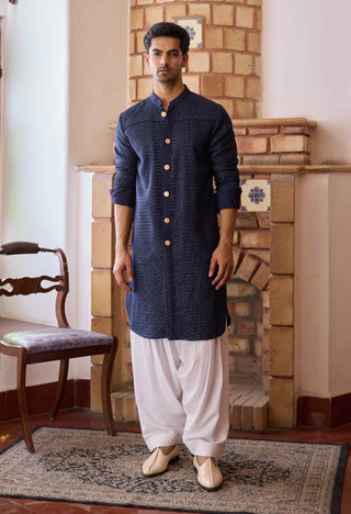 Fateh navy blue kurta and salwar