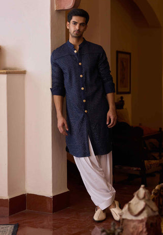 Fateh navy blue kurta and salwar