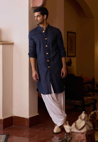 Fateh navy blue kurta and salwar