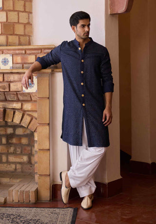 Fateh navy blue kurta and salwar