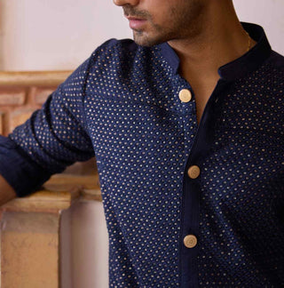 Fateh navy blue kurta and salwar