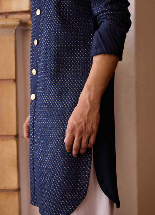 Fateh navy blue kurta and salwar