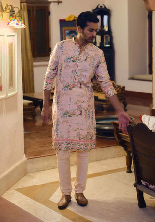 Amer powder pink kurta and churidaar