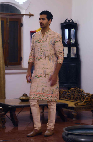 Amer powder pink kurta and churidaar