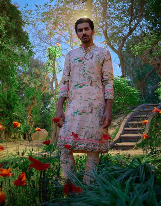 Amer powder pink kurta and churidaar