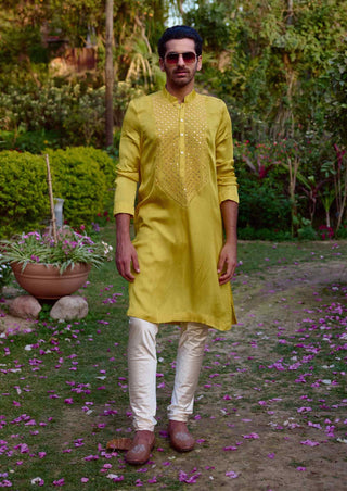 Fatehgarh yellow kurta and churidaar