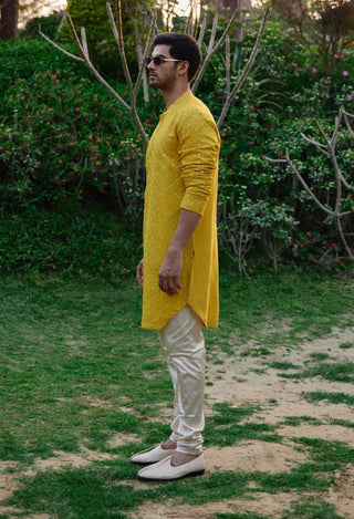 Dholpur yellow kurta and churidaar