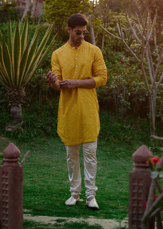 Dholpur yellow kurta and churidaar