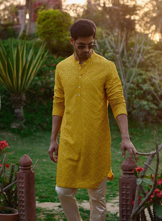 Dholpur yellow kurta and churidaar