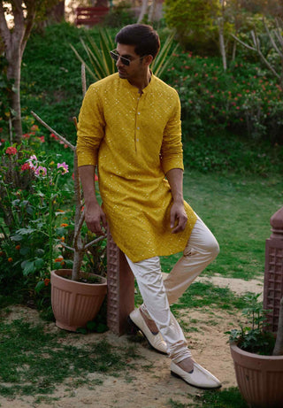 Dholpur yellow kurta and churidaar