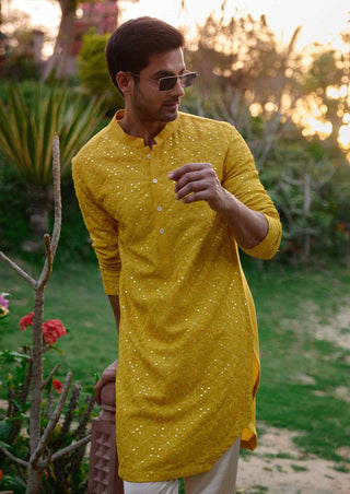 Dholpur yellow kurta and churidaar