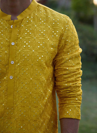 Dholpur yellow kurta and churidaar