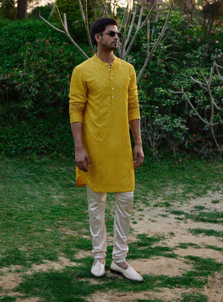 Dholpur yellow kurta and churidaar