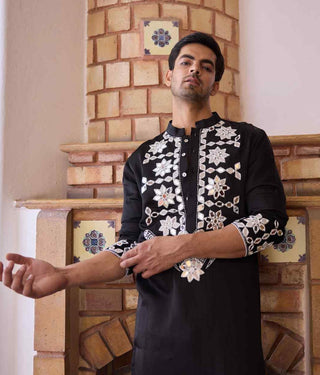 Juna mahal black kurta and churidaar