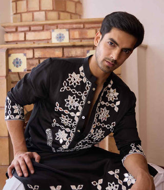 Juna mahal black kurta and churidaar