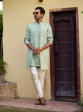 Raas mint green bandi set