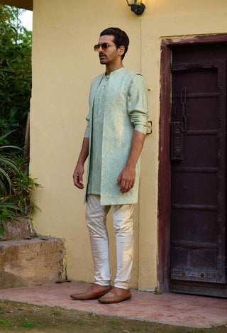 Raas mint green bandi set