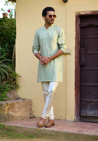 Raas mint green bandi set