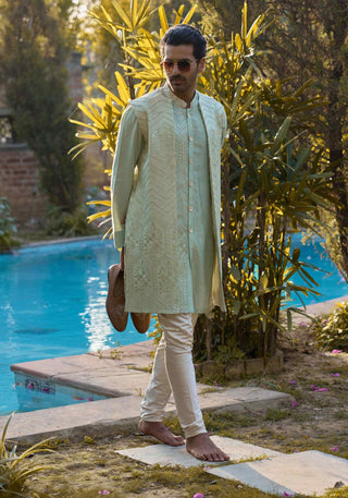 Fateh mint green bandi set