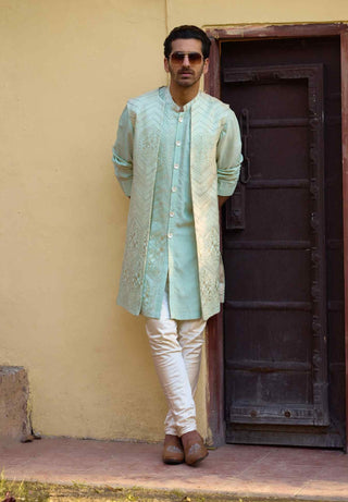 Fateh mint green bandi set