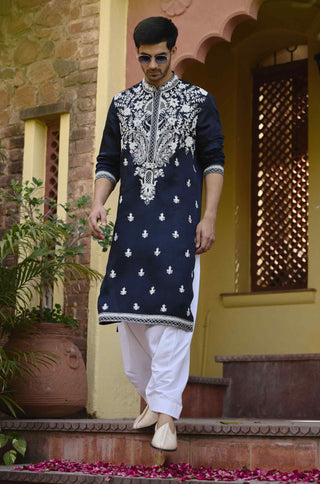 Dhanbai navy blue kurta and salwar