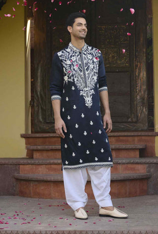 Dhanbai navy blue kurta and salwar