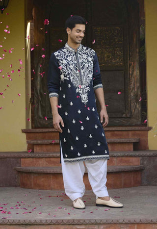 Dhanbai navy blue kurta and salwar