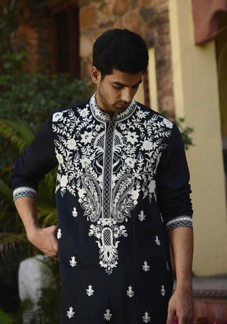 Dhanbai navy blue kurta and salwar