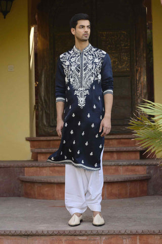 Dhanbai navy blue kurta and salwar