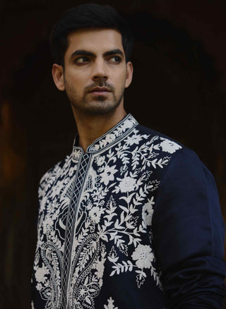 Dhanbai navy blue kurta and salwar