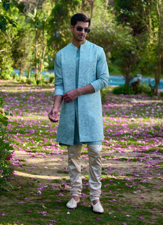 Akbari  powder blue bandi set