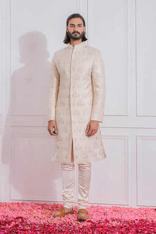 Peach mirpur sherwani set