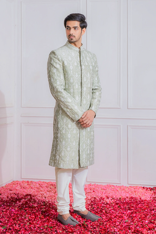 Green hasilpur sherwani set