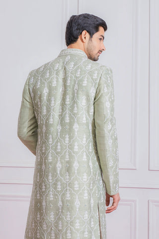 Green hasilpur sherwani set