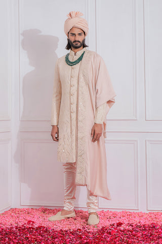 Pink kabaal sherwani set