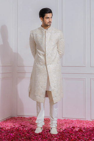 White feroz sherwani set