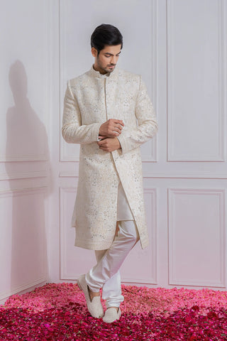 White feroz sherwani set