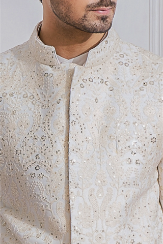 White feroz sherwani set