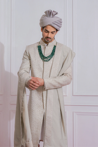 Gray multan sherwani set