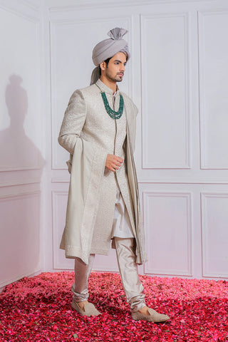 Gray multan sherwani set