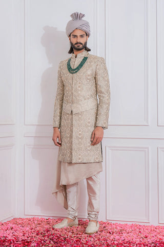 Gray sukkur sherwani set