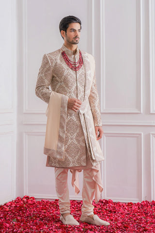 Pink ahemadpur sherwani set