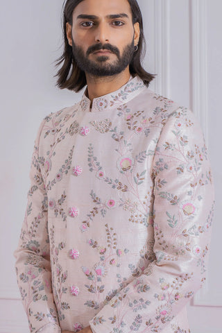 Pink karachi sherwani set