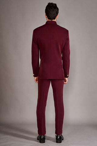 Maroon classic bandhgala suit