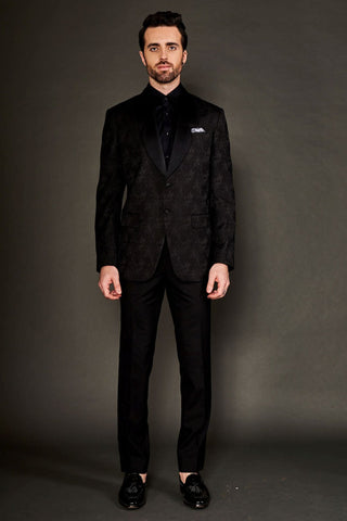 Black butterfly lapel tuxedo suit