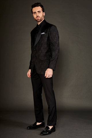 Black butterfly lapel tuxedo suit