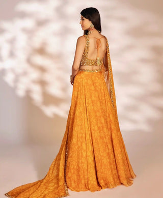 Reha orange lehenga set